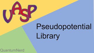 vasp tutorial 2 pseudopotential library [upl. by Llemmart]