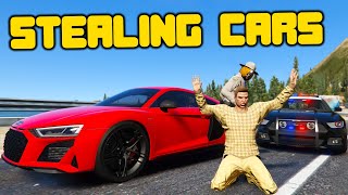 Corrupt Cop Steals Expensive Cars In GTA5 RP [upl. by Htebasyle117]