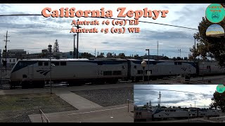 Amtrak California Zephyr 605 and 503 at Roseville CA  11052023 [upl. by Ranson]