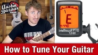 Tuning Guitar  How to Tune Guitar with a Digital Tuner [upl. by Dine544]