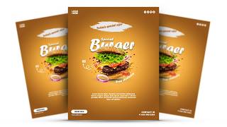 Photoshop Tutorial  Social Media Food Poster Design [upl. by Niehaus]