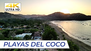 4K PLAYAS DEL COCO  Beach Walking Tour  Drone Flight travel costarica [upl. by Aiym569]