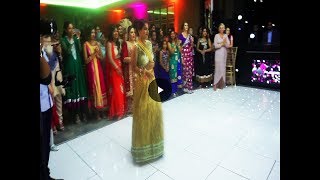 Girl rocks the dance floor Best Punjabi Sikh Wedding Dance Off Ever  2017 [upl. by Arrahs335]