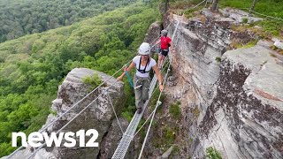 Mohonk Mountain House offers new thrills with its Pinnacle Ledge Tour and Via Ferrata  News 12 [upl. by Nirag]