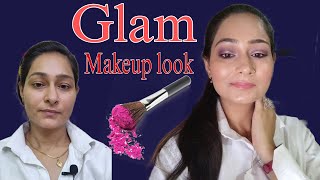 GLAM MAKEUP TUTORIAL FOR BEGINNERSHOODED EYES MAKEUPPINK SHIMMERY EYE trendingviralfeedsmakeup [upl. by Searcy]