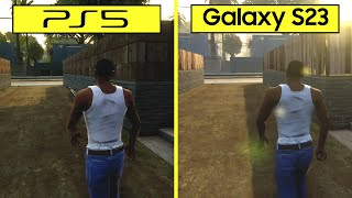 GTA San Andreas The Definitive Edition Samsung Galaxy S23 vs PS5 Graphics Comparison Mobile vs PS5 [upl. by Scott]