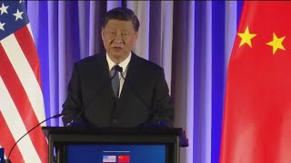 Chinese President Xi Jinpings APEC welcome reception met with protests [upl. by Acirrej]