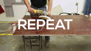 Avonite Surfaces® and STUDIO Collection® Fabrication Video  How to Obtain a Polished Finish [upl. by Trainer399]