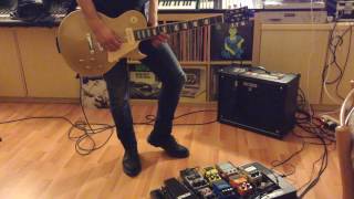 Harley Benton SC 450 gold top P90 playing with pedals  KUSH [upl. by Beck]