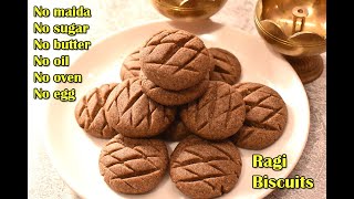 Ragi biscuits Finger millet cookies3 ingredients No Maida No sugar No oven No egg No butter [upl. by Borman]