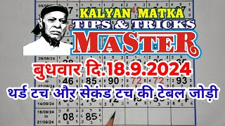 KALYAN MATKA TIPS AND TRICKS MASTER TODAY 1892024 KALYAN TODAY TEBLE TRICK LINE JODI [upl. by Edals]