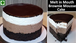 Double Chocolate Mousse Cake Recipe  Chocolate Brownie Mousse Cake Recipe  Easy Chocolate Dessert [upl. by Gannie]