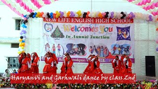 Haryanvi and Garhwali dance by Class 2nd [upl. by Assisi]