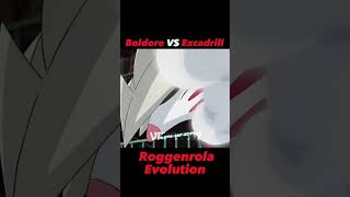 Boldore vs Excadrill Roggenrola Evolution anime pokemon shorts ash [upl. by Cutlerr537]