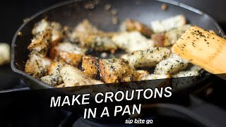 How To Make Croutons On The Stove In A Pan [upl. by Yxel]