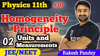 Homogeneity Principle  Units amp Measurements  Physics 11th Chapter 2  Physics 07  JEENEET [upl. by Cordi]