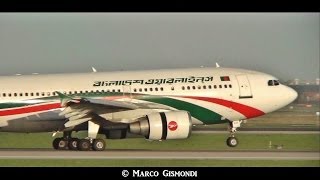 Biman Bangladesh Airbus A310 S2 ADK landing at Rome Fiumicino Airport [upl. by Brenza]