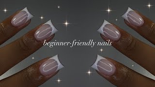 BeginnerFriendly Acrylic Nails🕊️ nail prep for longlasting extensions  simple nail art✨ [upl. by Sorcim688]