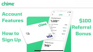 Chime Checking Account  Bank Account Features  How to Sign Up  100 Referral Bonus Info [upl. by Helbonnas]