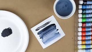 Making Watercolor  Navy Blue Color Paint Blue amp Black with Artists Loft Paint [upl. by Asilenna153]