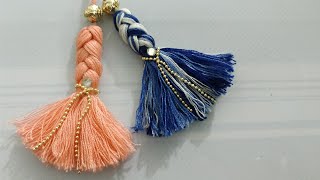 DIY Braid tassels  How to make braided tassels tutorial  Paranda tassels charm [upl. by Ecadnarb]