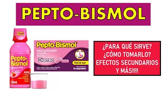 🔴 PEPTOBISMOL Subsalicilato de Bismuto  PARA QUÉ SIRVE EFECTOS SECUNDARIOS Y CONTRAINDICACIONES [upl. by Fenella]