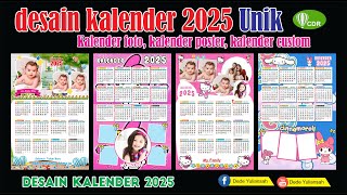 DESAIN KALENDER TAHUN 2025 UNIK CORELDRAW [upl. by Aecila]