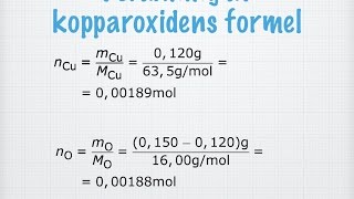 Beräkning av ett ämnes kemiska formel gammal [upl. by Aicak]