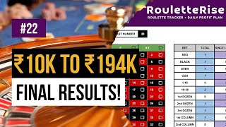 Roulette Tracker Challenge ₹10K To ₹194K In 22 Days [upl. by Aimik]