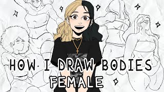 How I Draw Bodies Tutorial  Female Anatomy Drawing Anatomy Tutorial Drawing [upl. by Rafael]