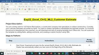 Exp22 Excel Ch12 ML2 Customer Estimate  excel chapter 12 assessment ML2CustomerEstimateexcelch12 [upl. by Caresa966]