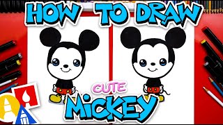 How To Draw Mickey Mouse Cute Cartoon [upl. by Einehpets804]