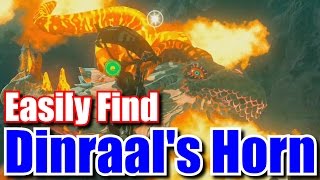 How To Get Shard of Dinraals Horn  Fire Dragon  Zelda Breath of the Wild [upl. by Yssirhc]