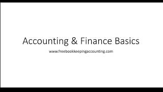 Finance amp Accounting Basics [upl. by Enia]