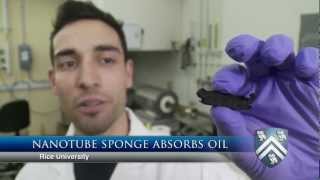 Nanotube sponge soaks up oil [upl. by Shivers546]