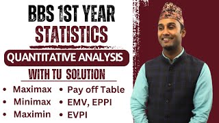 Quantitative Analysis in Nepali  BBS 1st Year Statistics  Full Chapter  Old is Gold  TU [upl. by Rimidalg]