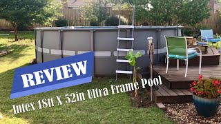 Review Intex 18ft X 52in Ultra Frame Pool 2021 [upl. by Zetnom]