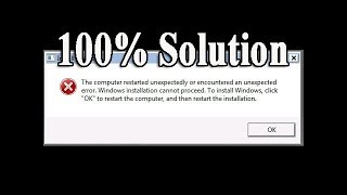 The Computer Restarted Unexpectedly or Encountered an Unexpected Error 100 fix [upl. by Netti]