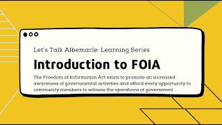 Introduction to FOIA [upl. by Ssor]