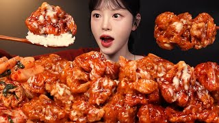 SUB달달매콤 처갓집 슈프림 양념치킨 먹방 핫슈프림에 치밥까지 먹을게요 리얼사운드 Crispy Seasoned Spicy Chicken Mukbang ASMR [upl. by Maritsa]