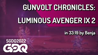 Gunvolt Chronicles Luminous Avenger iX 2 by Benja in 3319  Summer Games Done Quick 2022 [upl. by Aibat686]