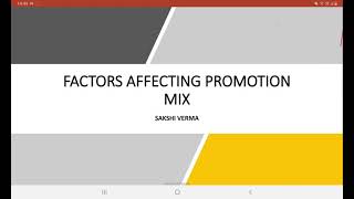 FACTORS AFFECTING PROMOTIONAL MIX  MARKETING  CLASS 12 BCOM  BBA  MBA  MCOM [upl. by Garrett60]