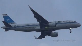 Kuwait Airways A320 with Sharklets 9KAKE landing approach to Hamburg Finkenwerder [upl. by Adniral442]