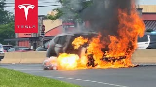 TESLA OWNER SAVES BMW DRIVER SECONDS BEFORE CAR EXPLODES [upl. by Rosalie]