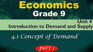 Grade 9 economics unit 4 part 1  introduction to demand and supply  the concept of demand [upl. by Codding]