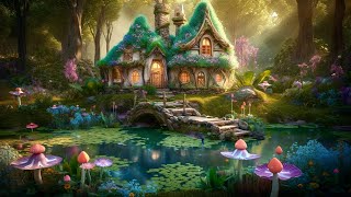 Enchanting Fairy Cottage in the Middle of the Forest  Music amp Ambience 🌺🍄✨ [upl. by Annovahs]