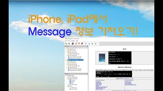 포렌식 노트 iPhone iPad에서 Message 정보 가져오기 [upl. by Assili456]