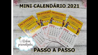 PASSO A PASSO MINI CALENDÁRIO IMÃ DE GELADEIRA 2021 [upl. by Fernyak]