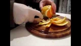 Kitchen Secrets  Peeling an Orange with a knife and cut out orange fillets [upl. by Esoryram664]