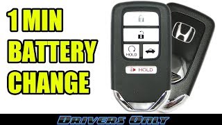 Honda Key FOB Battery Change Smart Key Remote  For Accord Civic CRV Pilot Odyssey Ridgeline [upl. by Reyem]